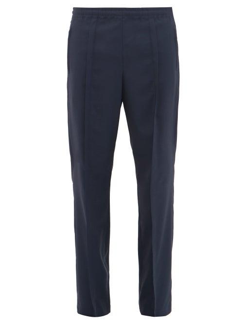 Matchesfashion.com Maison Margiela - Pintucked-pleat Virgin Wool-crepe Trousers - Mens - Navy
