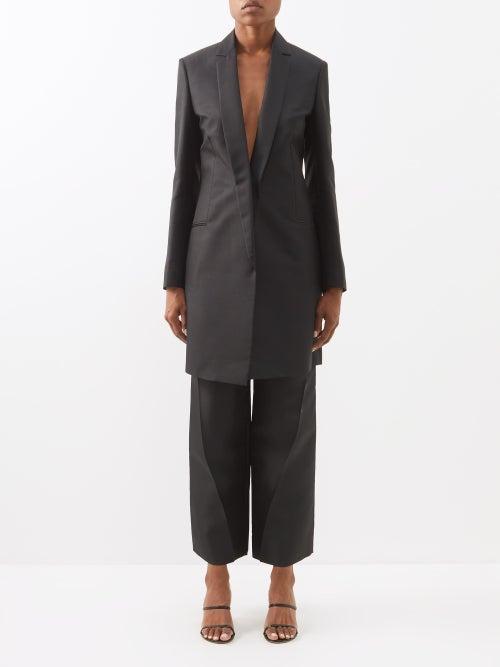 Loewe - Single-breasted Longline Twill Jacket - Womens - Black