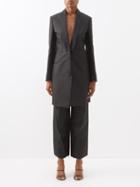 Loewe - Single-breasted Longline Twill Jacket - Womens - Black