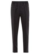Matchesfashion.com Stella Mccartney - Piet Checked Wool Blend Twill Trousers - Mens - Grey Multi
