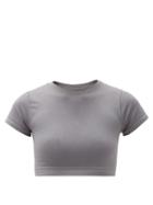 Matchesfashion.com Prism - Mindful Stretch-jersey Cropped Top - Womens - Dark Grey