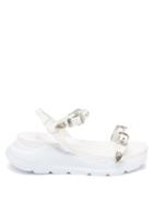 Ladies Shoes Toga - Buckled-strap Leather Platform Sandals - Womens - White