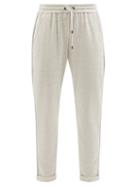 Brunello Cucinelli - Cotton-blend Track Pants - Womens - Light Grey
