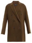 Matchesfashion.com Joseph - Clavel Felted Wool-blend Double-breasted Coat - Womens - Khaki