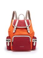 Matchesfashion.com Burberry - Medium Nylon And Leather Backpack - Womens - Red Multi