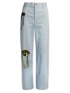 Wales Bonner Nehisi Crochet-appliqu Wide-leg Jeans