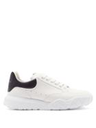 Alexander Mcqueen - Court Raised-sole Leather Trainers - Mens - White Navy