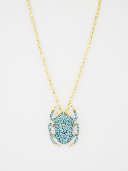 Begm Khan - Bitter Sweet Love 24kt Gold-plated Necklace - Womens - Turquoise