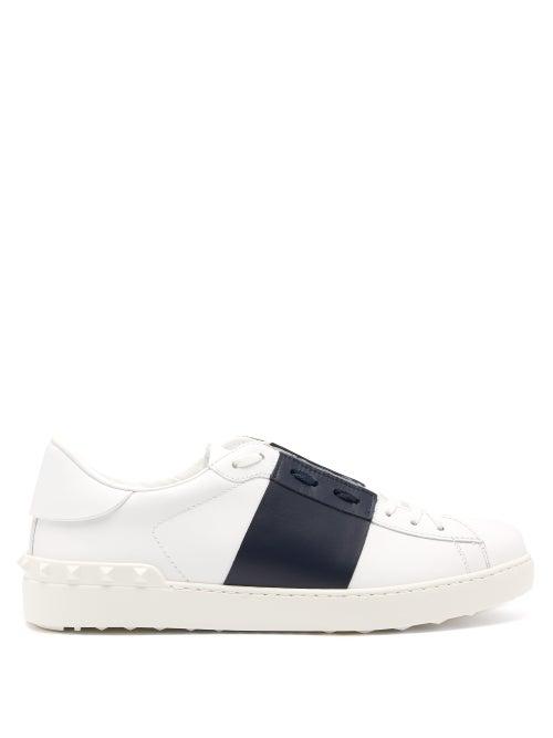Matchesfashion.com Valentino - Open Leather Trainers - Mens - White Navy