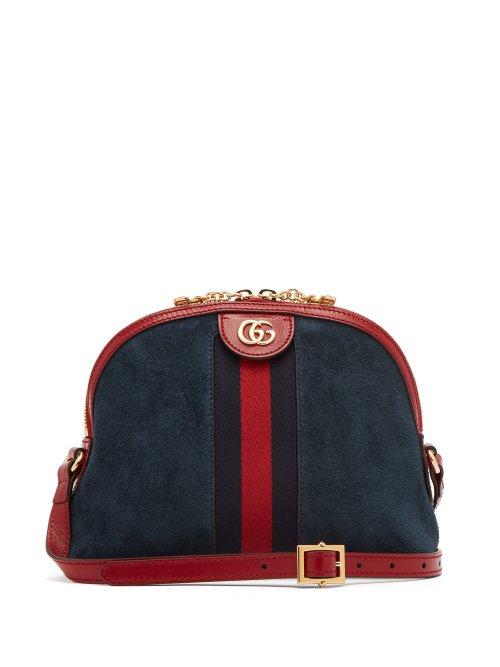 Matchesfashion.com Gucci - Ophidia Gg Suede Cross Body Bag - Womens - Blue Multi