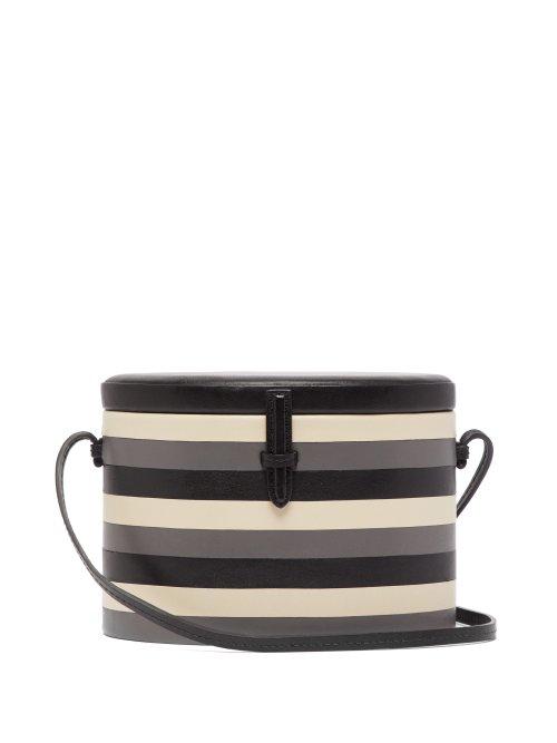 Matchesfashion.com Hunting Season - Trunk Striped Leather Shoulder Bag - Womens - Grey Multi