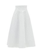 Matchesfashion.com Vika Gazinskaya - Flared Broderie-anglaise Cotton Skirt - Womens - White
