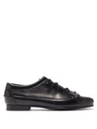 Matchesfashion.com Hereu - Priega Lace Up Leather Loafers - Womens - Black