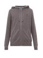 Matchesfashion.com Polo Ralph Lauren - Logo Embroidered Zip Through Cotton Sweatshirt - Mens - Grey
