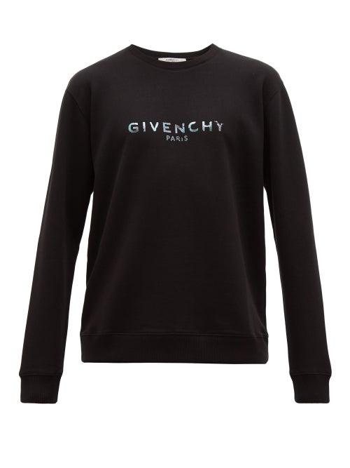 Matchesfashion.com Givenchy - Logo Print Cotton Sweatshirt - Mens - Black