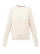Matchesfashion.com Allude - Raglan-sleeve Ribbed-knit Cashmere Sweater - Womens - Beige