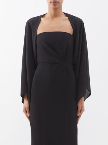 E.stott - Beau Wide-sleeve Wool-crepe Bolero Jacket - Womens - Black