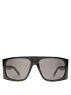 Matchesfashion.com Celine Eyewear - Curved Flat Top Rectangular Acetate Sunglasses - Womens - Black