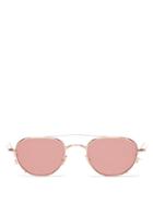 Matchesfashion.com Jacques Marie Mage - Harcourt Double-bridge Round Titanium Sunglasses - Womens - Rose Gold