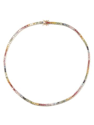 Mateo - Rainbow Sapphire & 14kt Gold Tennis Necklace - Womens - Multi