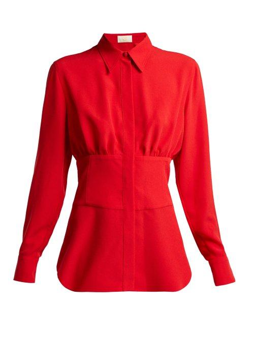 Matchesfashion.com Sara Battaglia - Cady Crepe Blouse - Womens - Red