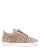 Christian Louboutin - Rantulow Studded Suede Trainers - Mens - Grey