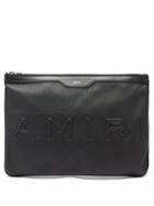 Amiri - 3d-logo Grained-leather Pouch - Mens - Black