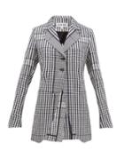 Matchesfashion.com Loewe - Checked Double Breasted Canvas Coat - Womens - Black White