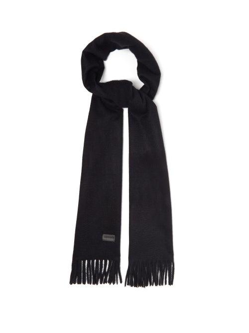 Matchesfashion.com Saint Laurent - Fringed Cashmere Scarf - Womens - Black