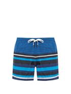 Dan Ward Square And Striped-print Swim Shorts