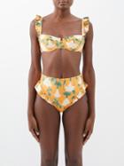 Agua By Agua Bendita - Kiwi Underwired Recycled Fibre-blend Bikini Top - Womens - Orange Print
