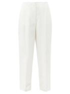 Ladies Rtw Totme - City Cropped Canvas Wide-leg Trousers - Womens - Ivory