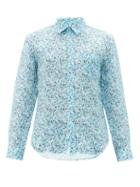 Matchesfashion.com 120% Lino - Floral-print Linen Shirt - Mens - Blue Multi