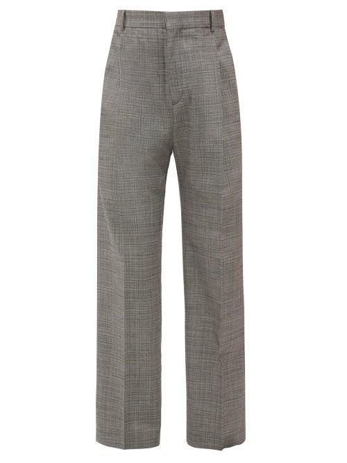 Matchesfashion.com Hope - Well Checked Wide Leg Trousers - Mens - Grey