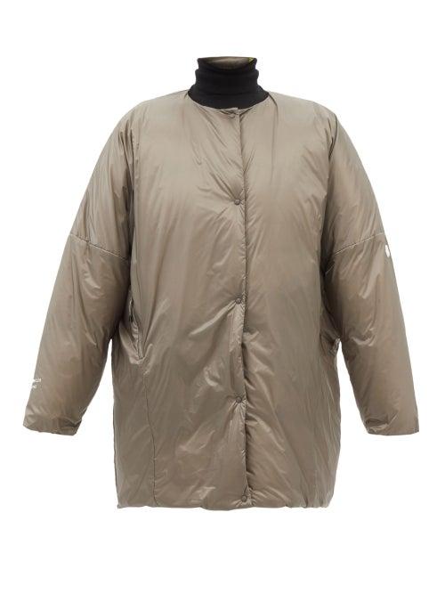 4 Moncler Hyke - Roseg Satin-shell Down Jacket - Womens - Dark Beige
