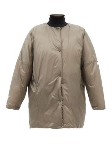 4 Moncler Hyke - Roseg Satin-shell Down Jacket - Womens - Dark Beige
