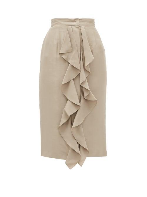 Matchesfashion.com Max Mara - Edolo Skirt - Womens - Beige