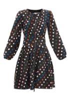 Carolina Herrera - Zipped Polka-dot Cotton-poplin Dress - Womens - Black Multi