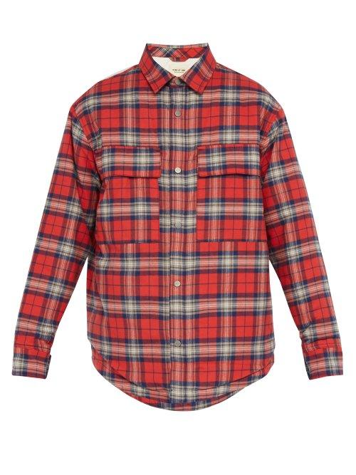 Matchesfashion.com Fear Of God - Checked Cotton Flannel Shirt Jacket - Mens - Red Multi