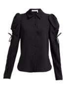 Matchesfashion.com See By Chlo - Puff Sleeve Crepe Blouse - Womens - Black