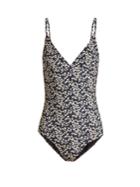 Matteau The Plunge Maillot Blossom-print Swimsuit