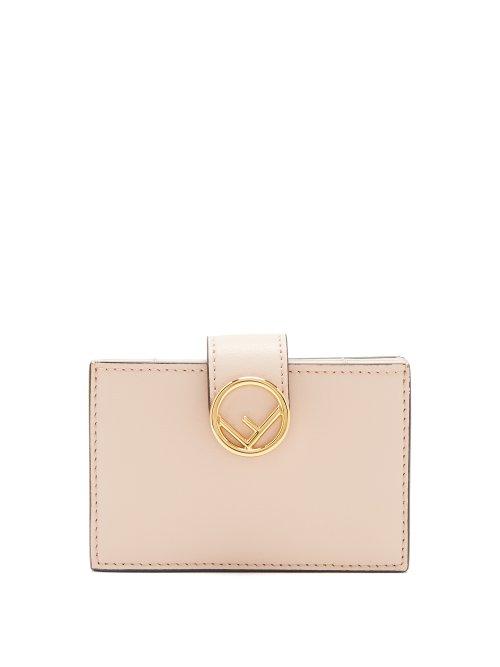 Matchesfashion.com Fendi - Logo Embellished Expandable Cardholder - Womens - Light Pink