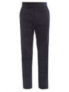 Mens Rtw Ralph Lauren Purple Label - Cotton-corduroy Slim-leg Trousers - Mens - Navy