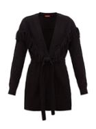 Matchesfashion.com Altuzarra - Trailblazer Fringe-trim Belted Cardigan - Womens - Black
