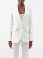 Stella Mccartney - Embellished-belt Twill Suit Blazer - Womens - Cream