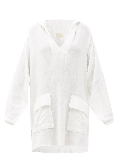 Matchesfashion.com Anaak - Sirsa Hooded Cotton-gauze Tunic - Womens - White