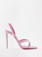 Christian Louboutin - Emilie 100 Crystal-embellished Suede Sandals - Womens - Pink