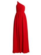 Matchesfashion.com Lanvin - One Shoulder Silk Chiffon Gown - Womens - Red