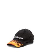 Matchesfashion.com Palm Angels - Burning Flames Logo-embroidered Cap - Mens - Black