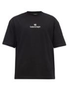 Matchesfashion.com Balenciaga - Logo-embroidered Cotton-jersey T-shirt - Mens - Black